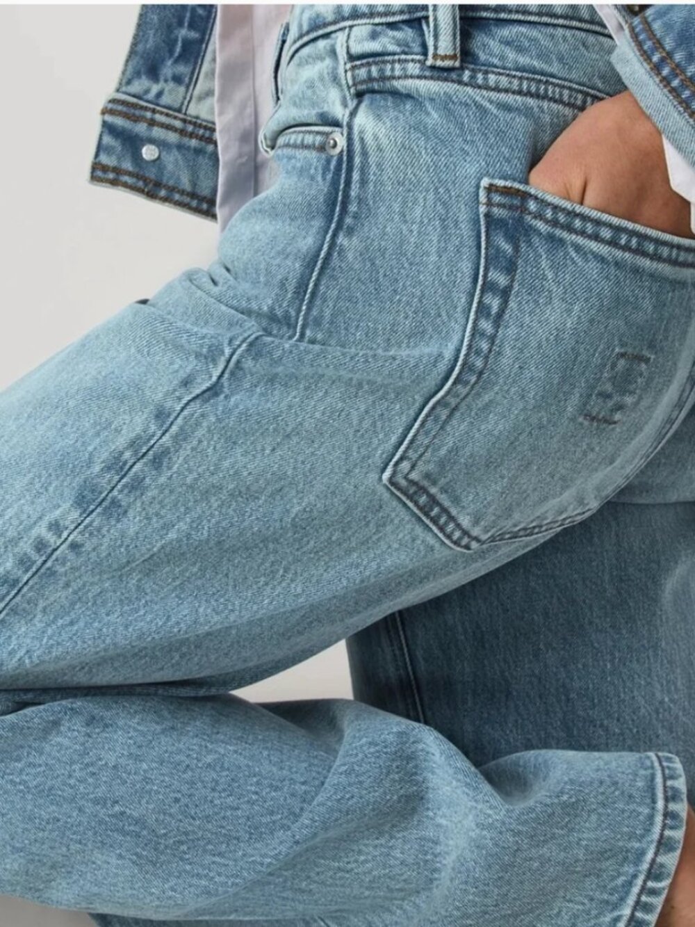 Vuori Vintage Wide Leg Jeans Light Wash Indigo Size 27 NWOT - Picture 5 of 16